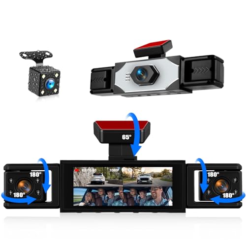 Dashcam Voiture 4 Canaux Vision Nocturne et Enregistrement en Boucle