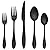 LIANYU 60-Piece Black Silverware Set for 12, Stainless Steel Flatware Cutlery Set, Tableware Eating Utensils Include Forks Knives Spoons, Mirror Polished, Dishwasher Safe