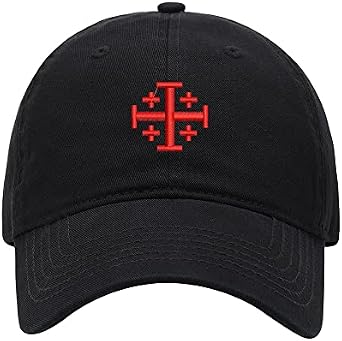 Baseball Cap Men Jerusalem Cross Embroidered Washed Cotton Dad Hat Baseball Caps
