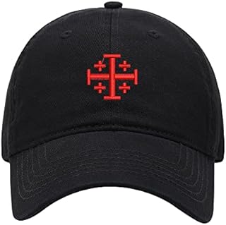 Baseball Cap Men Jerusalem Cross Embroidered Washed Cotton Dad Hat Baseball Caps