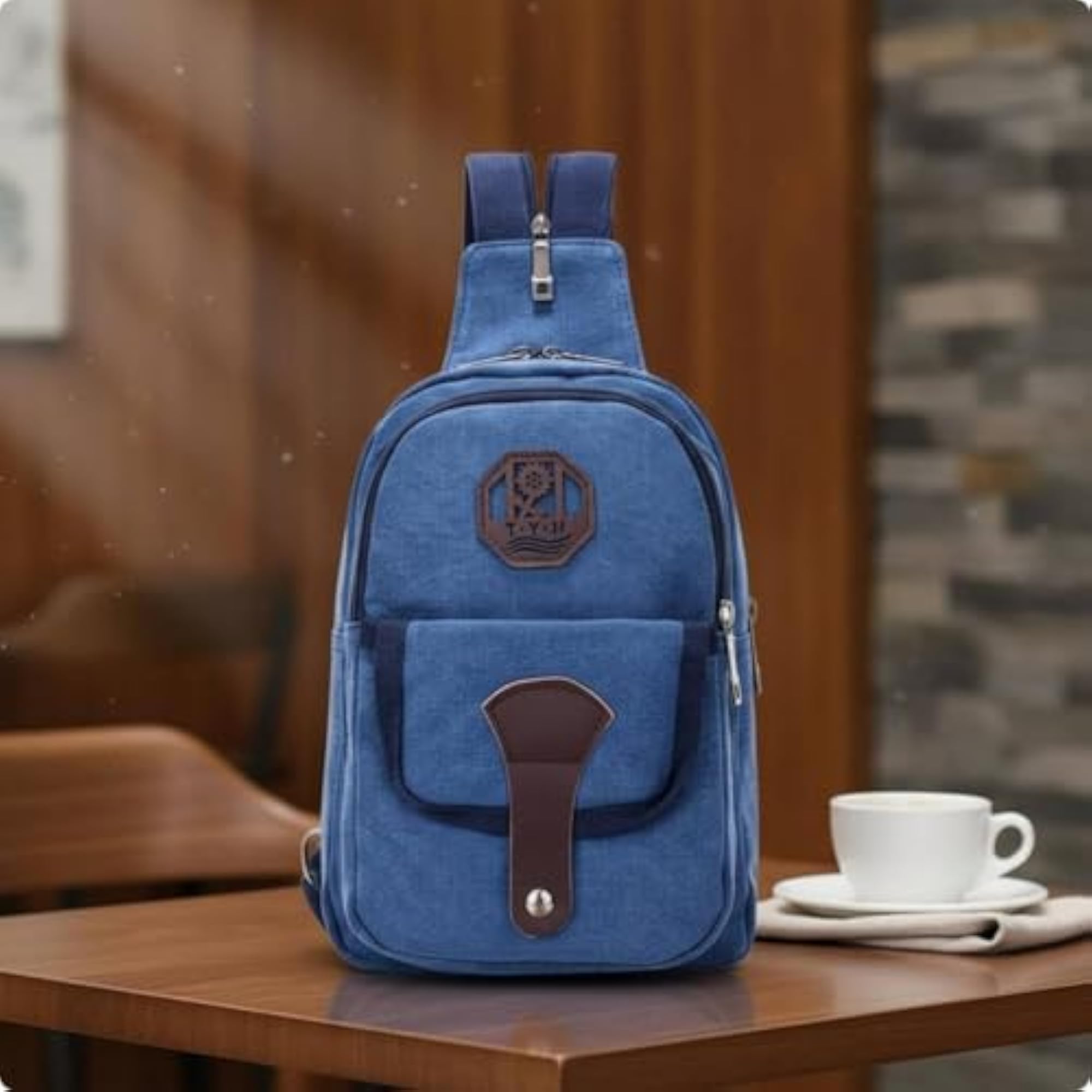 Men's Adjustable Strap Canvas Sling Bag for Travel