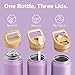 40 oz Insulated Water Bottle for Workout: 3 Lids, Leakproof, Keep Ice 24H and Hot 12H, Double Wall, Large Metal Water Flask with Handle for Camping, Hiking, Climbing, Travel, Outdoors (Vintage Lilac)