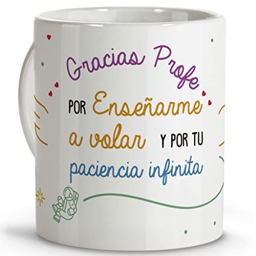 Regalos para Profesoras. Taza Profesor. Regalos Originales para Profesores. Taza de Cerámica. Varios Diseños. PACIENCIA INFINITA.