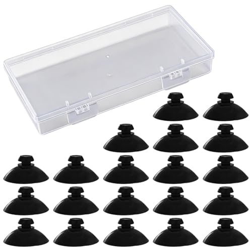MOLZINY 20 Pièces Ventouses pour Aquarium 25mm Noires Ventouses Flexibles pour Chauffage d'Aquarium Pompe à Air Tuyau CO2 Clips Universels Aquarium...