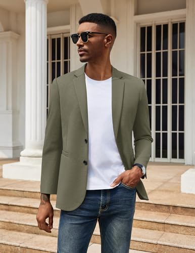 Image of COOFANDY Men's Casual Knit Blazer Two Button Lightweight Sport Coats Suit Jacket