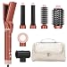 7 in 1 Airstyler, PARWIN PRO BEAUTY MaxAIR 2.0 Multi-Styler Set, Auto-Wrap Lockenstab, Geringere Hitzeschäden Glätteisen, 110000 U/Min Föhn, Volumenbürste, Glättender Finish-Aufsatz, Amber Silk