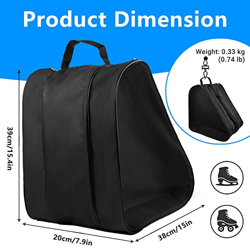 MESUADESI Skating Bag - Breathable Ice Skating Bag for Men, Women, Kids - Oxford Cloth Roller/Inline Skate Accessories (Black)