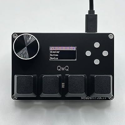 BTXETUEL SayoDevice O3C++ OSU Keyboard Rapid Trigger Hall Switches Magnetic Linear Switches Keyboard with Knob and Screen,Copy Paste,Shotcut,Macro Hotswap Mini Keypad (Black)