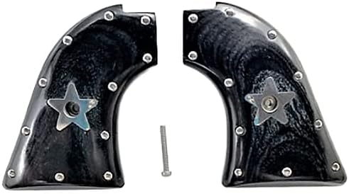 Premium Gun Grips Compatible Replacement for Heritage Arms Rough Rider Polished Stainless Studs & Stars Model .22 & .22 mag