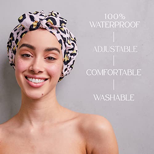 Grace & Company Luxury Shower Cap For Women - 100% Waterproof, Reusable, Washable & Breathable Shower Caps-Lucie #TOP3