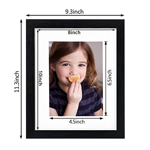 Eletecpro 8X10 Picture Frame Set Of 6, High Definition Glass - Display Pictures 5X7 With Mat And 8X10 Without Mat For Tabletop Or Wall Decor, Black #TOP2
