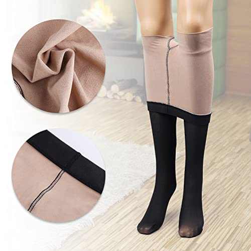1 Piece Warm Pantyhose for Women Thermal Lined Leggings Stretch No Fleece Leggings Fake Sheer Tights for Girl Ladies Girlfriend Wife (80g)2