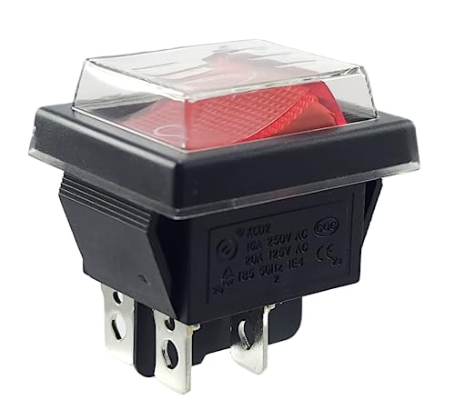 Mwms Kippschalter Rot Ein-Aus mit Abdeckung