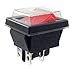 Produktbild Kippschalter rot Ein-Aus mit wasserdichter Abdeckung, Geräteschalter DPDT, 4-polig 250V 16A Wippschalter beleuchtet