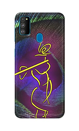 Image of PRINTFIDAA Lord Krishna On Peacock Feather Hard Back Cover for Samsung M30s / Samsung M21, SM-M307FN / DS, SM-M307F / DS Back Cover -(P6) KAT1007