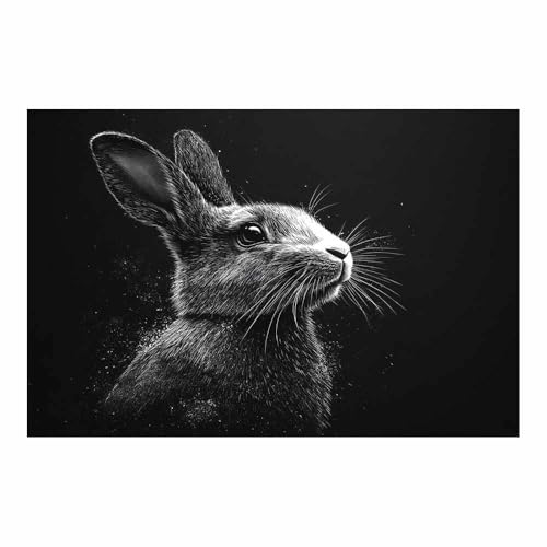 Tableau decoration murale salon moderne lapin impression sur toile 70x100