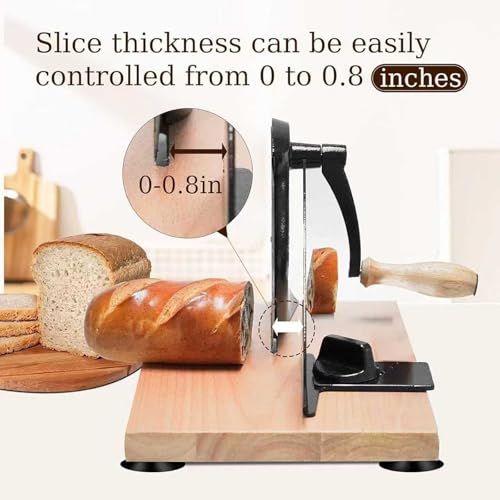 Affettatrice per pane a manovella, con lama in acciaio inox, spessore regolabile, per panetterie, caffetterie, cucine domestiche, ristoranti