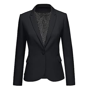 luvamia Women’s Long Sleeve Formal Notch Lapel Button Down Blazer Pockets Jacket