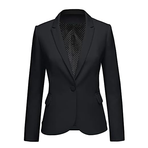 luvamia Women's Notched Lapel Neck Long Sleeves One Button Pocketed Blazer Jacket Wear to Work Suit Tuxedo for Women Womens Slim Fit Casual Work Office Business Blazers New Black Size XXL