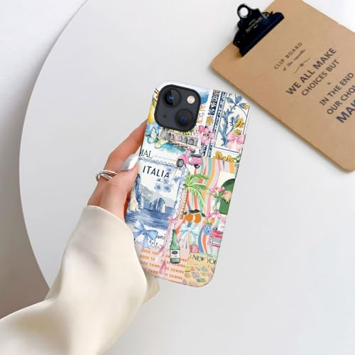 DAIZAG Case Compatible with iPhone 14,Fit Shockproof Cover for Women Girls,Bow Beach Landscape Collage Coastal by DAIZAG - Used condition - Image 5