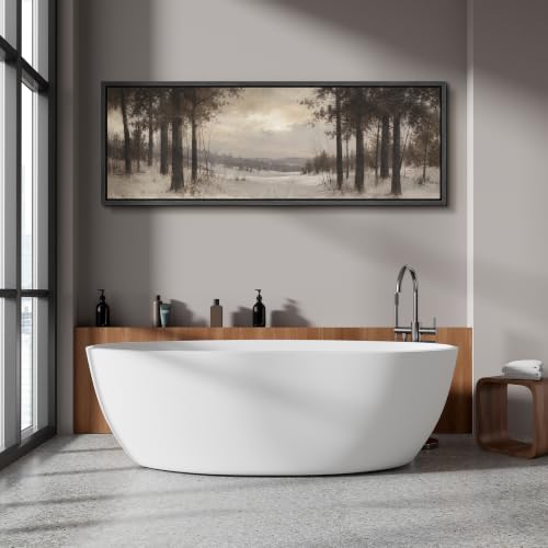 Image of MUDECOR Large Framed Canvas Print Wall Art Snow Pine for Living Room