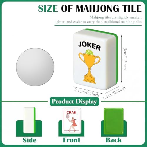 Tennis-Themed Engraved American Mahjong Tiles Set,2 Inch 160 Mahjong Tiles
