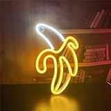 led neon flex Diseño único: el letrero de neón de plátano es una solución maravillosa para la decoración del hogar, la habitación de los niños, la decoración de bar, añade vigor al lugar con esta luz LED de neón, ofrece un ambiente cálido y hace que la vida simple sea más colores e interesante.