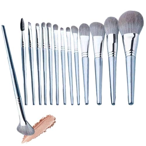 Pinceles De Maquillaje Profesionales - Juego De 14 Cepillos De Pelo Sintéticos Hipoalergénicos | Cepillo De Sombra De Ojos Corrector De | Kit De Viaje Para La Cara E