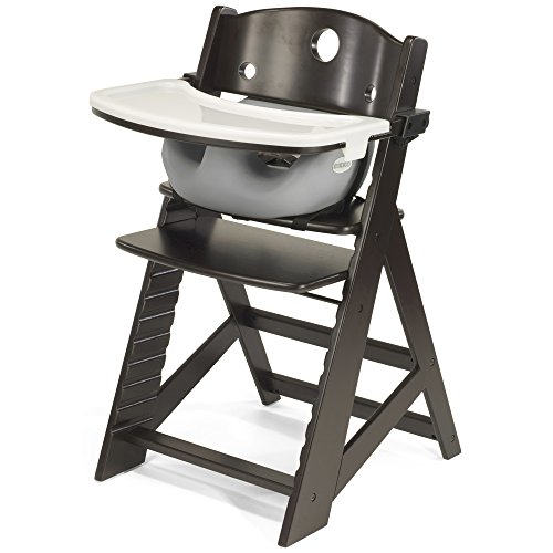 Height Right HIGH Chair Espresso with Grey Infant Insert and
