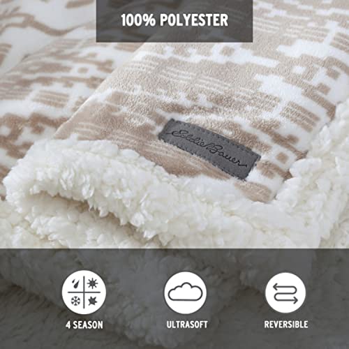 Eddie Bauer Ultra-Plush Collection Throw Blanket-Reversible Sherpa Fleece Cover, Soft & Cozy, Perfect For Bed Or Couch, San Juan Oyster #TOP5