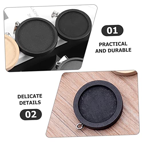 Abaodam 10 Peças Pingente Redondo De Madeira Bandeja De Servir De Aço Inoxidável Bandeja De Joias Ba