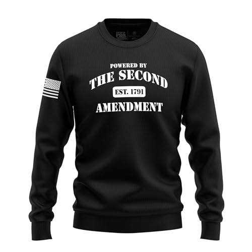 Tactical Pro Supply - Patriotic Crewneck Sweater, 100% Cotton Material, Double-Stitched Durable Sweaters for Men & Women