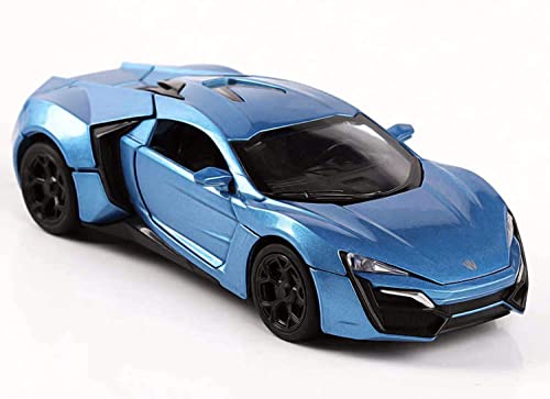 Image of 1:32 Scale LYKAN Hyper Sport Toy Car | Metal Pullback Diecast Car for Kids with Openable Doors, Sound, Light Effects Toy for Car Enthusiasts (Color As Per Available), black