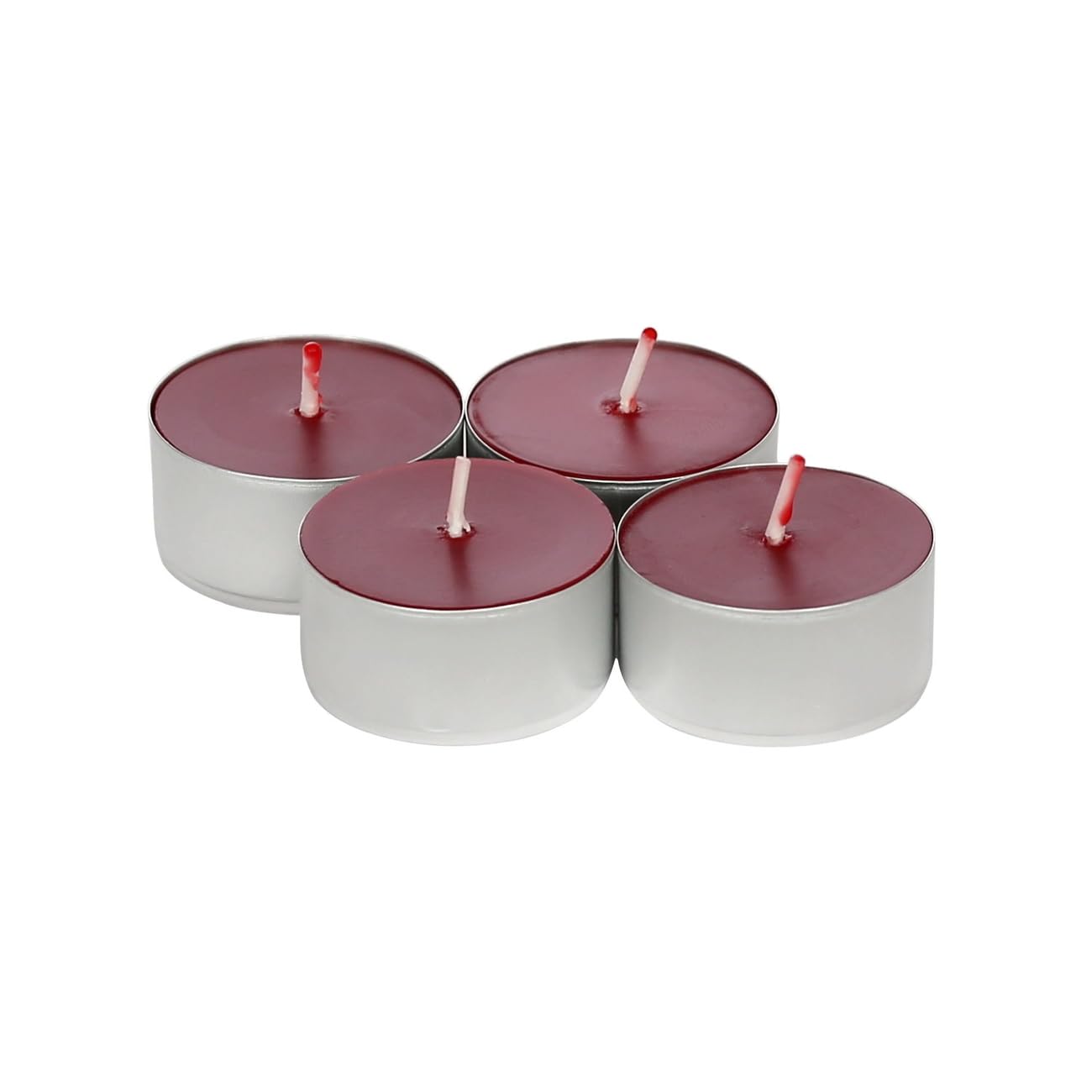 Velas de té de cera de abejas rojas con aroma de cera de abeja 100% natural en funda de aluminio, tamaño: juego de 40