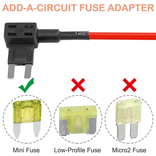 Dkardu 12V Car Add-A-Circuit Fuse Tap Adapter, 10Pcs Mini Atm Apm Blade Fuse Holder With 15A Fuse, 1 To 2 Fuse Base #TOP2