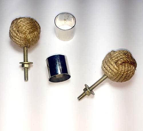2 pic Ring Nautical Cabinet Knot 2 Rope Knob/Jute Door Knobs Beach Seaside homeDecor Gift image 4