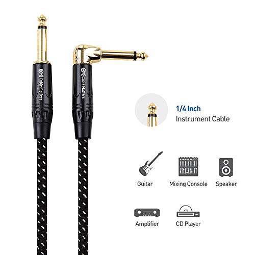 Cable Matters 2-Pack 1/4 Inch Ts Straight To Right Angle Guitar Cable 3 Ft, 1/4 Instrument Cable #TOP3
