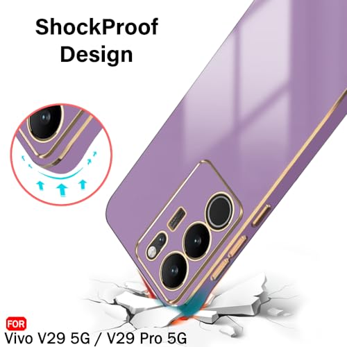 Image of TheGiftKart TPU Luxurious Chrome-Plated Back Cover Case Compatible with Vivo V29 / V29 Pro 5G|Raised Lips for Camera and Screen Protection|Shockproof Design|Stylish Cover for Vivo V29 (Greyish Blue)