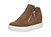 CUSHIONAIRE Women's Hart Sneaker Wedge Booties– Slip-On Sneaker Wedge Boots for Women with Dual Zipper, Cognac 8