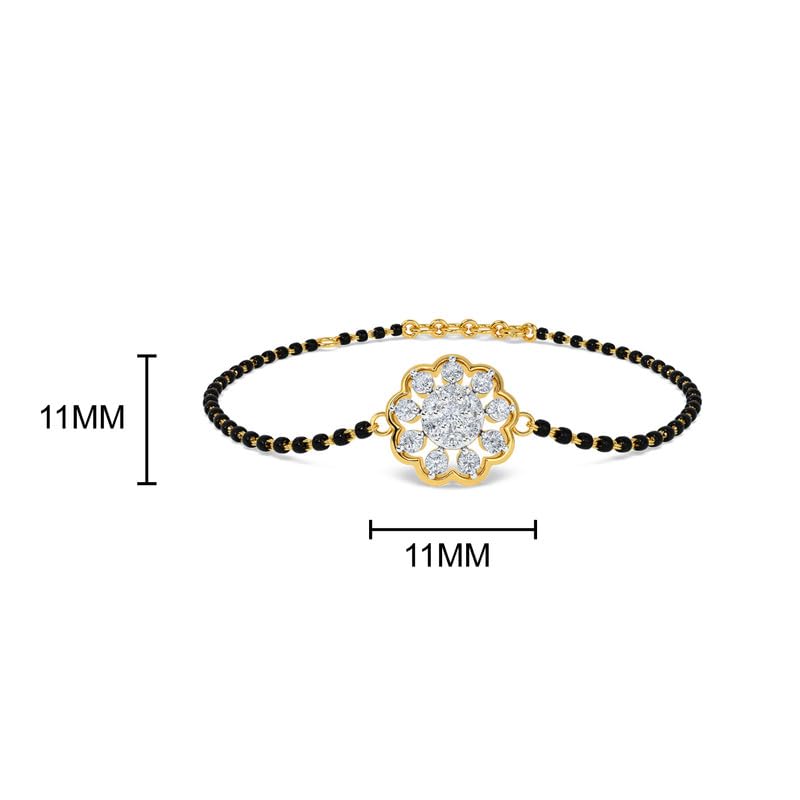 Image of KISNA Diamond Gold Mangalsutra Bracelet for Women