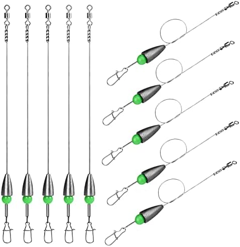 THKFISH Fishing Weights Bullet-Weights Carolina Ready Rigs Pre Rigged Carolina Rigs 3/4oz 10pcs