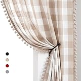 🔲FALLEN IN FORM: Weicher, aber strapazierfähiger, garngefärbter, gewebter Vorhangstoff verleiht dem Paneel einen schönen Tropfen und einen baumwollähnlichen, strukturierten Look mit knitterfreien und lichtbeständigen Vorteilen. Kombinieren Sie es mit anderen Verdunkelungsvorhängen für einen mehrschichtigen Look und absolute Privatsphäre oder halten Sie es sauber und lässig als eigenständige halbtransparente Paneele für einen Hauch von eleganter Schlichtheit.