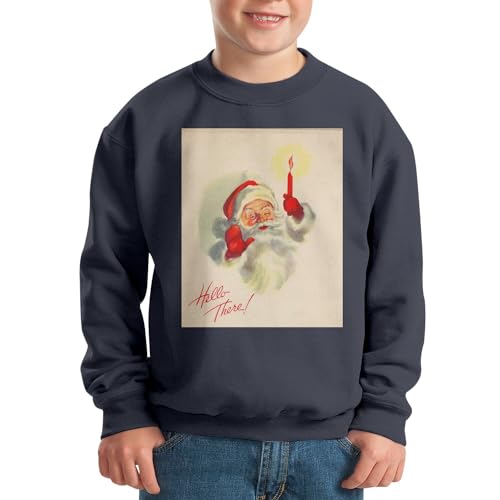 Sweatshirt enfant Père Noël bougie en molleton premium au design rétro soigné
