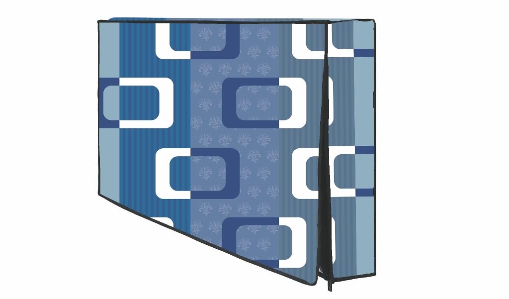 PVC Printed LED TV Cover 55 Inch, Waterproof and Dustproof Cover with Transparent Polythene Layer Suitable for All Brands Led Tv (Blue)-image-26