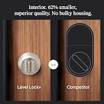 Level Lock+ Deadbolt Smart Lock - World's Smallest Smart Deadbolt Plus Apple Home Keys - Level App for iOS & Android - Works with Apple Home (Satin Nickel)
