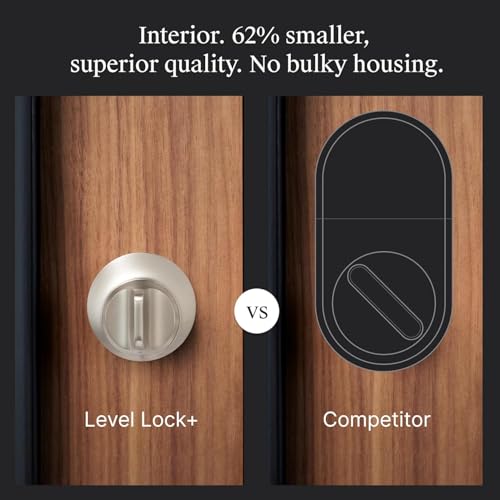 Level Lock+ WiFi Deadbolt Smart Lock - World's Smallest Smart Lock Plus Apple Home Key - Lock/Unlock Anywhere - Level App for iOS & Android - Works with Apple Home, Alexa, GoogleHome (Satin Nickel) thumbnail 3