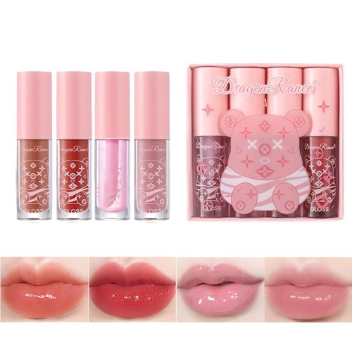 Benaewa 4 PCS Lip Oil and Lip Gloss Set for Teenage Girls, Women, Hydrating Lipgloss Sets for Teen Gifts