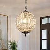 HUOKU Crystal Globe Chandelier, 12