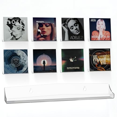 8 Stück Hängeregale für Schallplatten 30.5cm Acryl für Album Record Storage & Display die Aufbewahrung von Schallplatten Wandregal für Bücher/Fotos/Bilder im Schlafzimmer Wohnzimmer Badezimmer