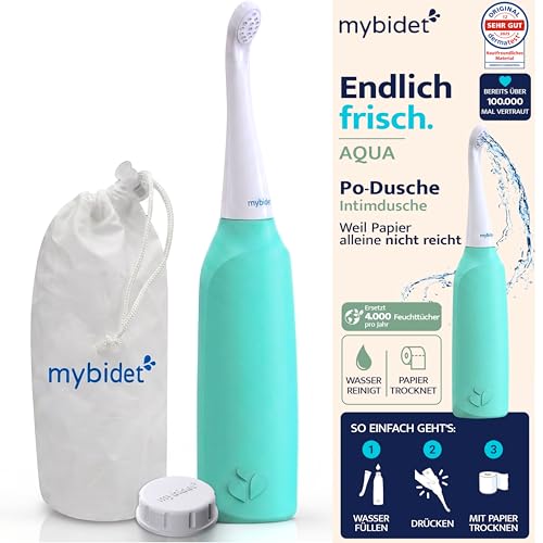 MyBidet Po Dusche Intimdusche spart 4000 Feuchttücher | 0% Chemie 100% Wasser Für zu Hause & mobiles bidet und reise bidet für unterwegs mobile Dusche